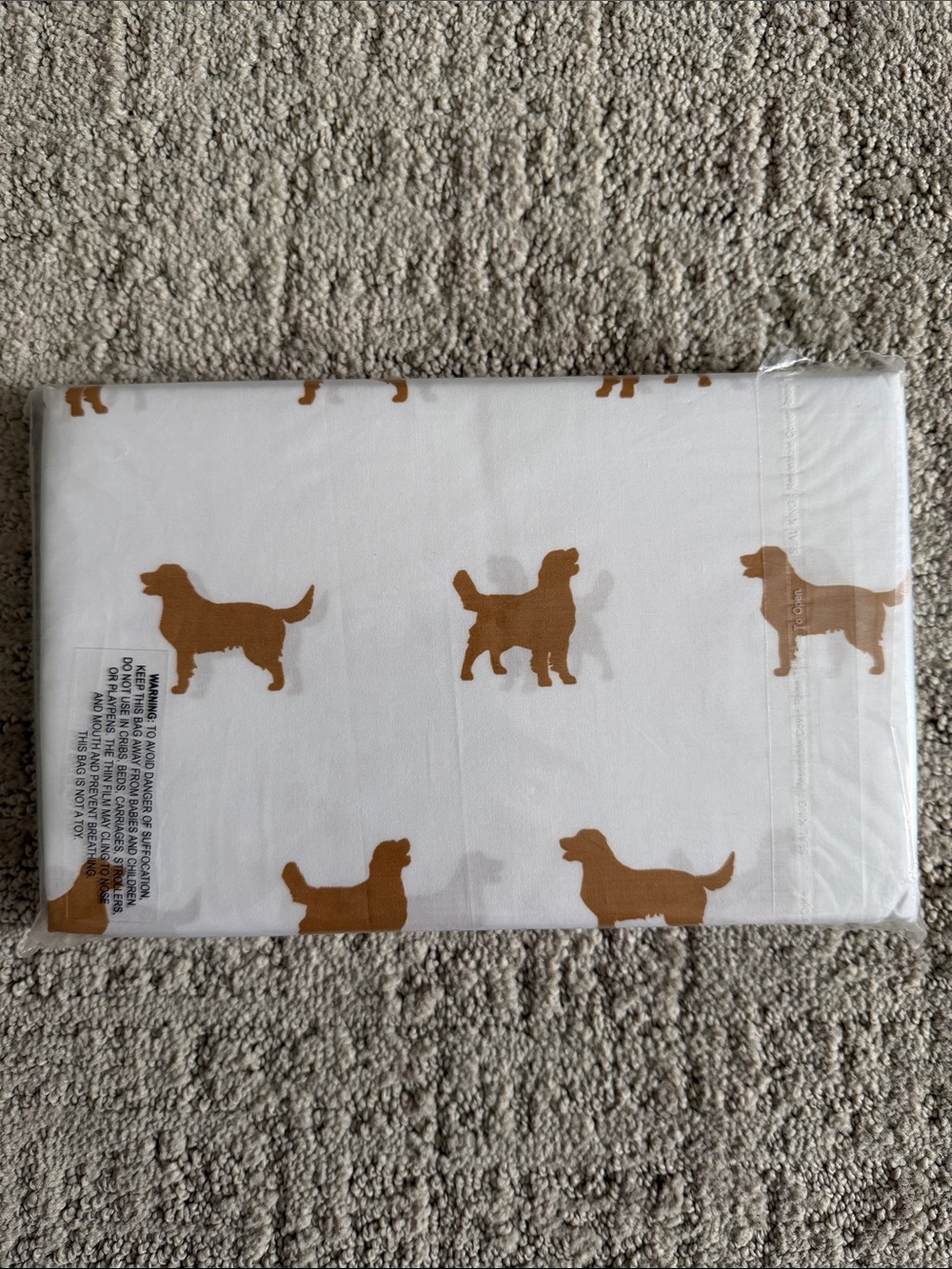 NWT Garnet Hill Organic Cotton Pillowcases Mini Print Golden Dogs | Size Full